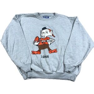 Vintage Cleveland Browns Sweatshirt Men XL Gray Crewneck Y2K 2000s NFL Brownie
